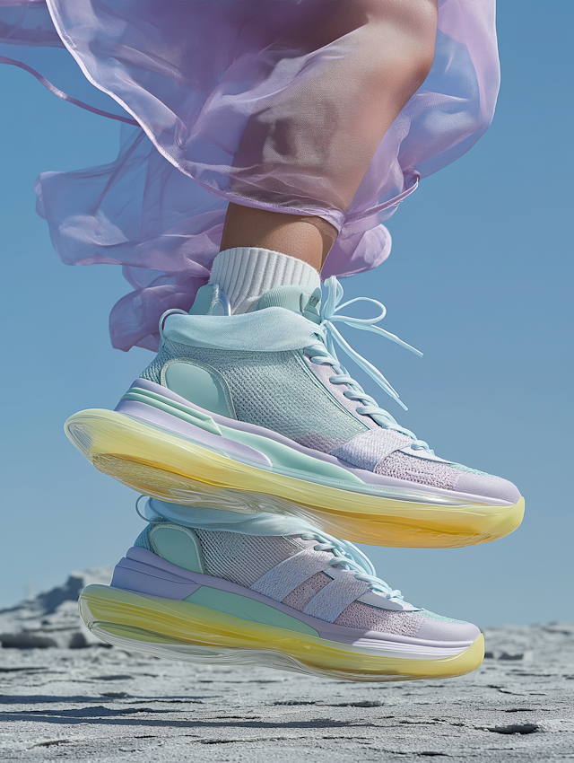 Pastel Sneakers in Motion