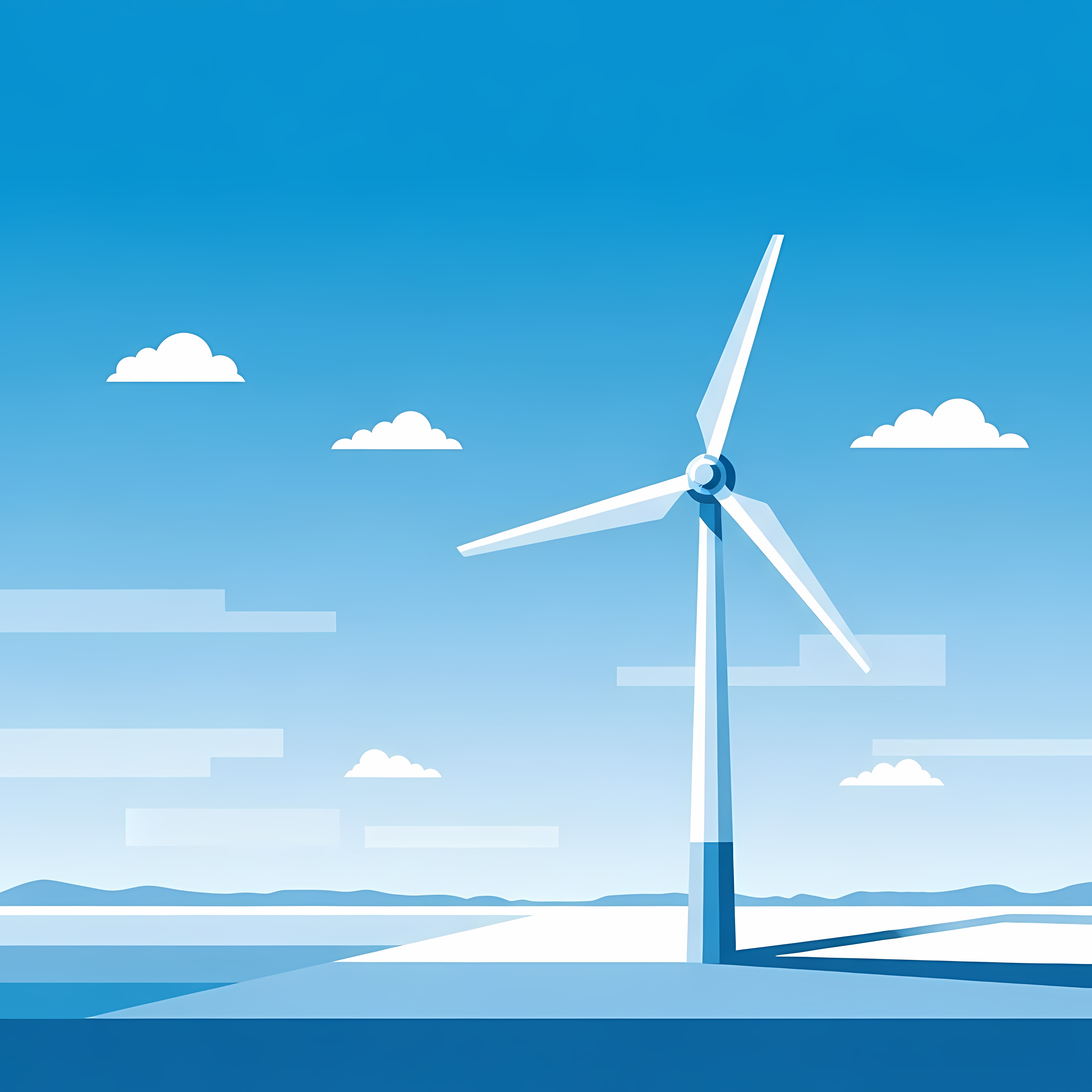 Stylized Wind Turbine Illustration on Lummi