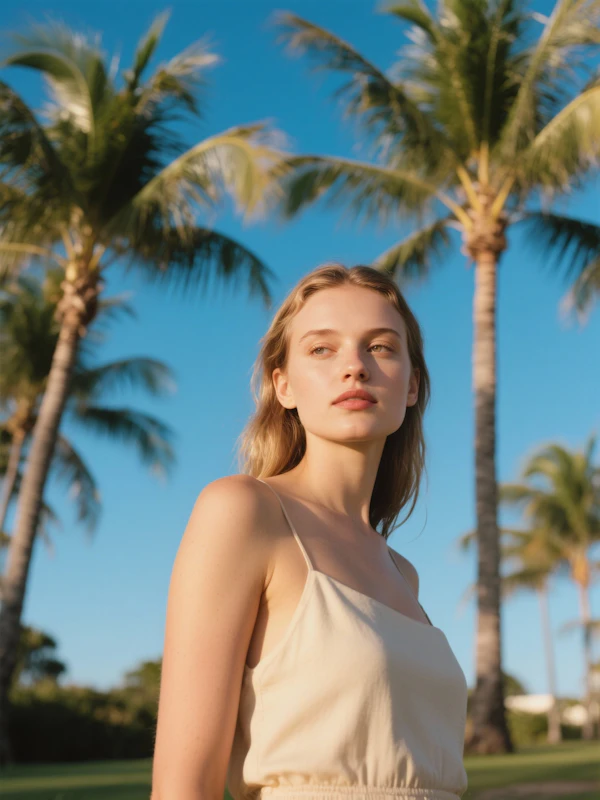 Serene Tropical Portrait