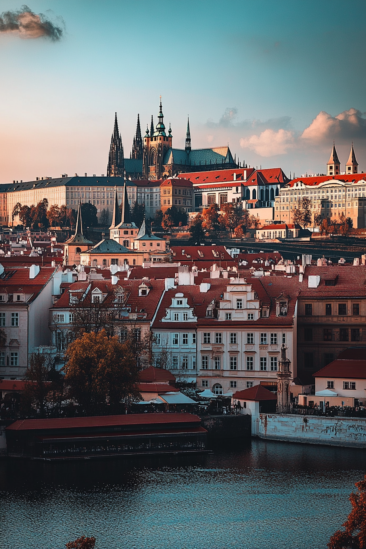 Majestic Prague Castle Over Old City