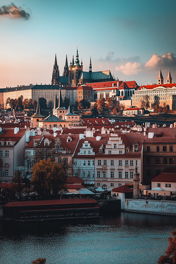 Majestic Prague Castle Over Old City