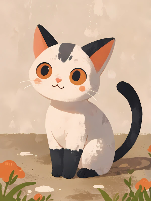 Playful Cartoon Cat