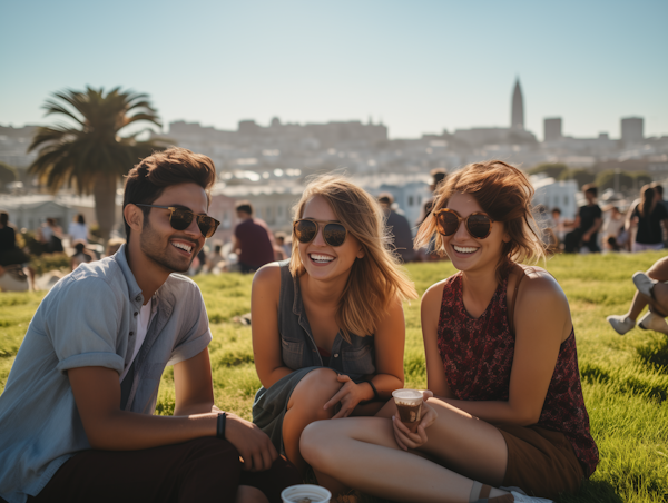 Sunny Day Laughter with Friends