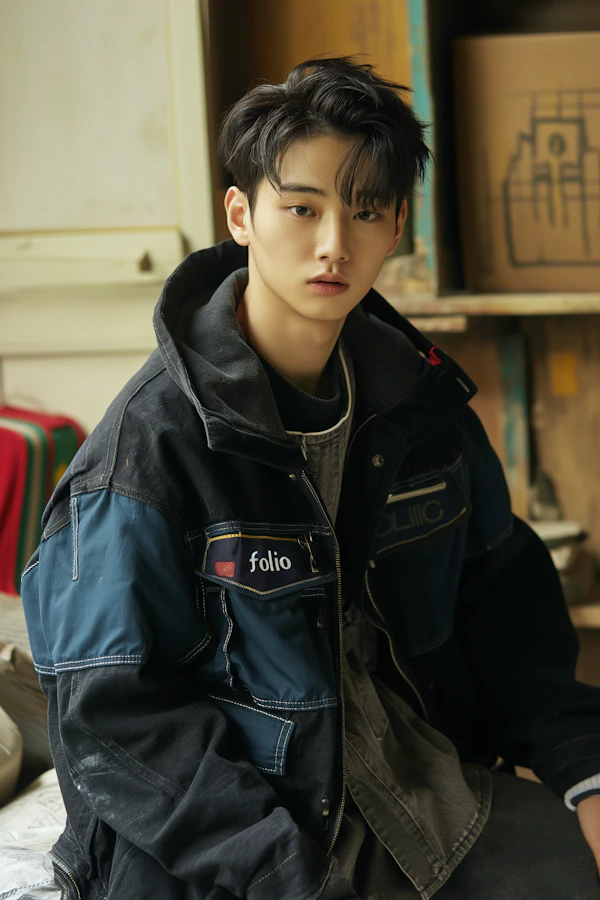 Stylish Young Man Seated Indoors