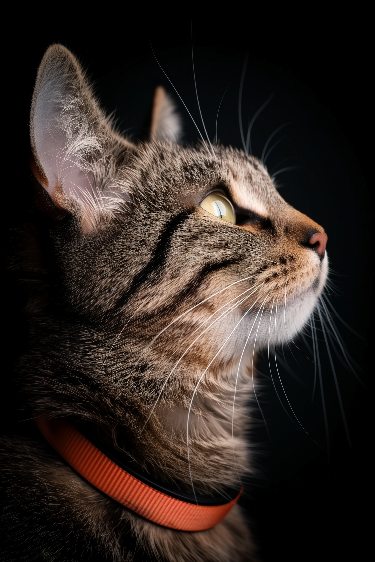 Intimate Tabby Cat Portrait