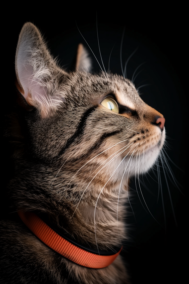 Intimate Tabby Cat Portrait