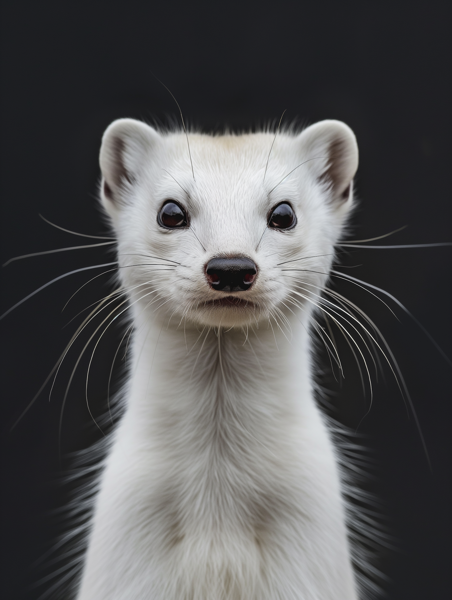 White Weasel Portrait