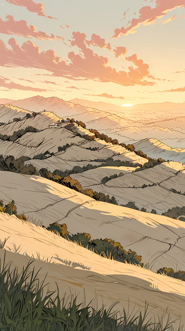 Stylized Sunset Landscape