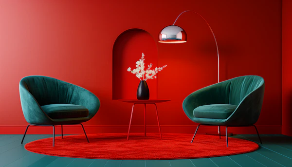 Modern Interior with Bold Color Contrast