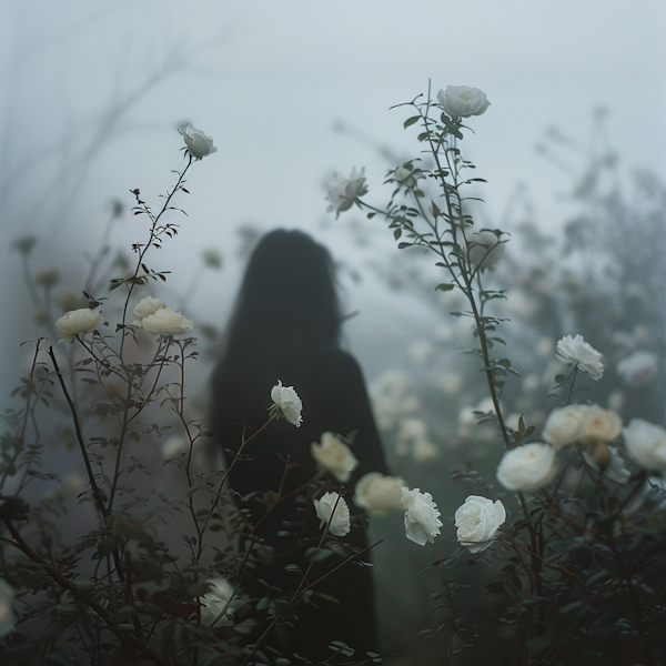 Silhouette in a Rose Garden