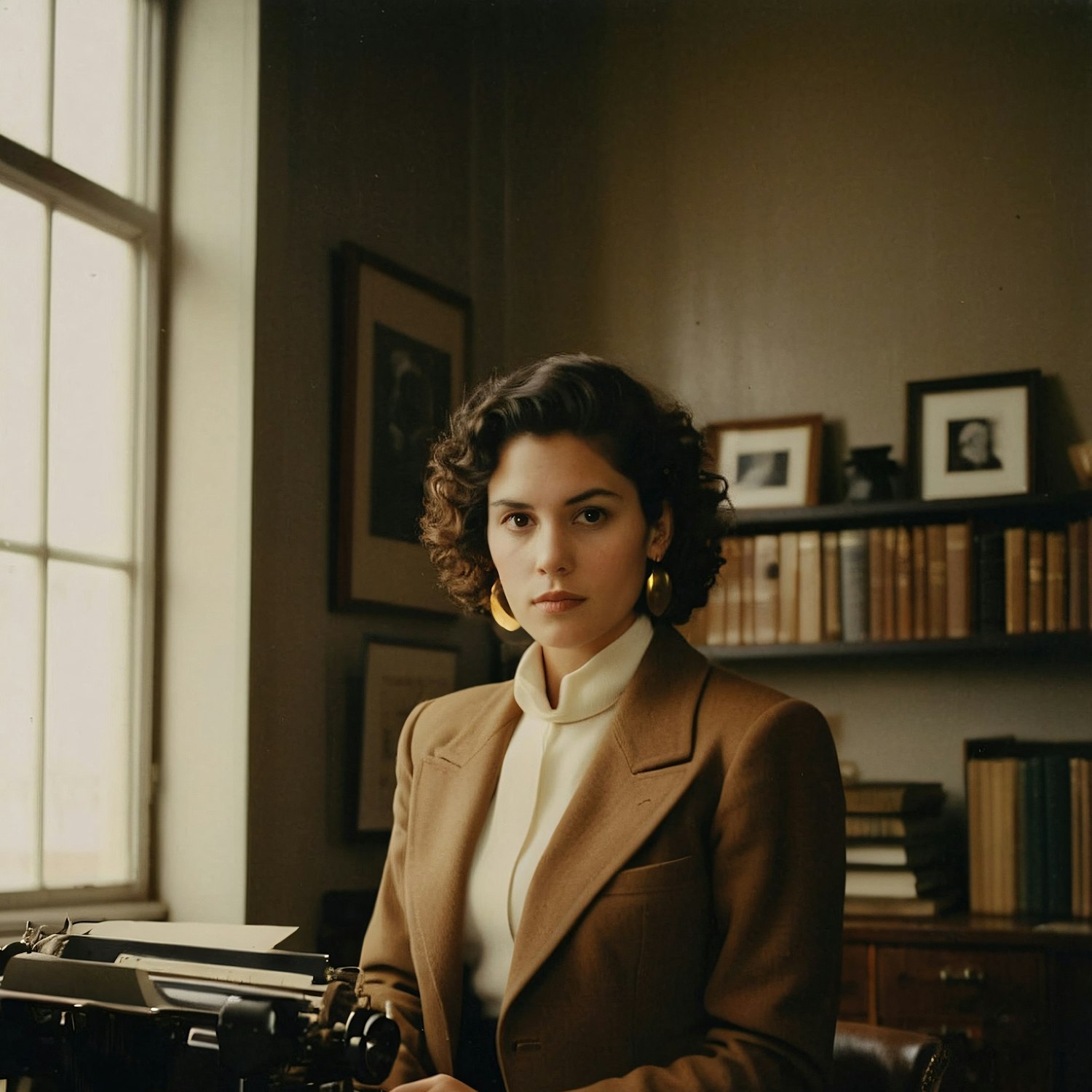 Woman at Desk with Typewriter