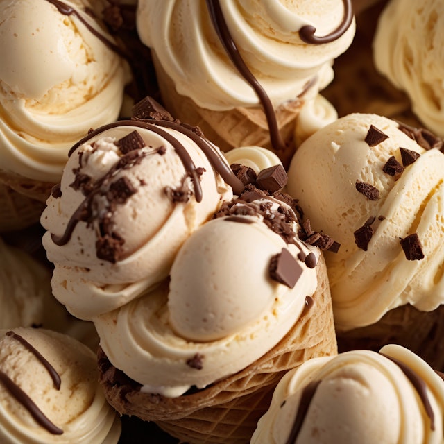 Close-up of Ice Cream Cones