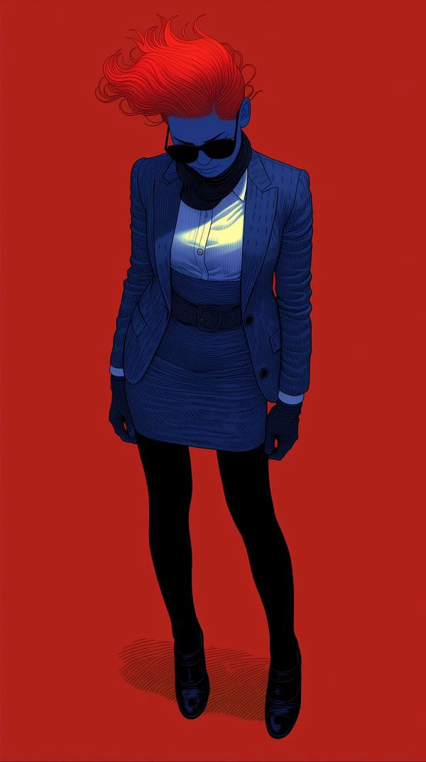 Stylized Red-Haired Portrait