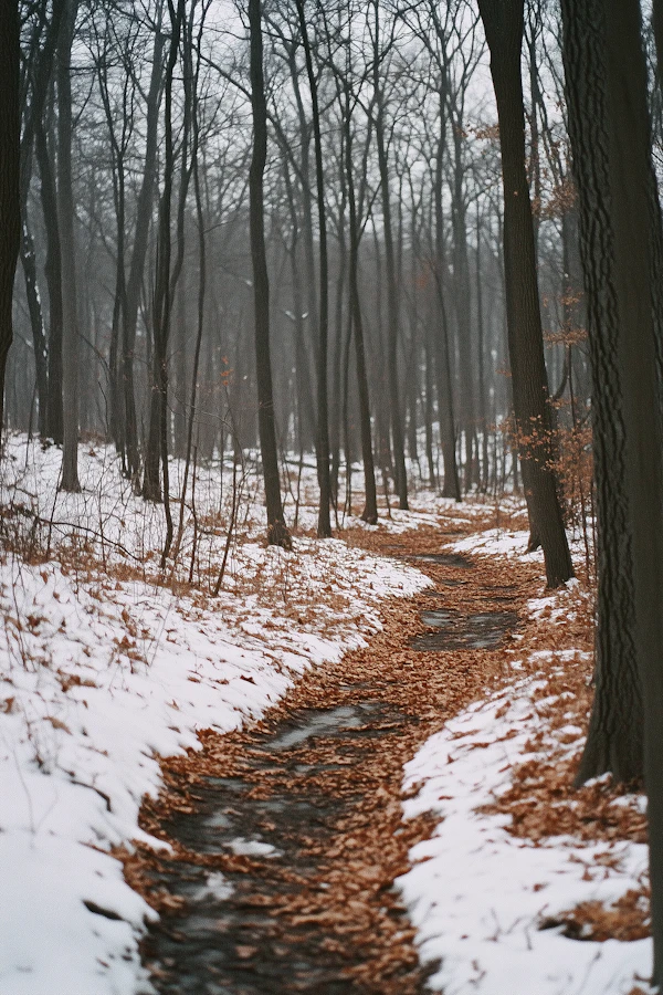 Serene Winter Forest Path