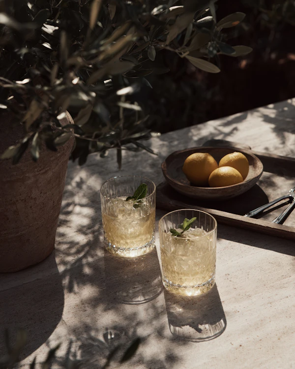 Lemonade on Stone Table