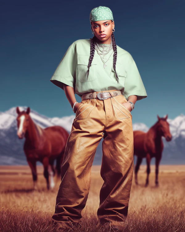 Person in Rustic Setting