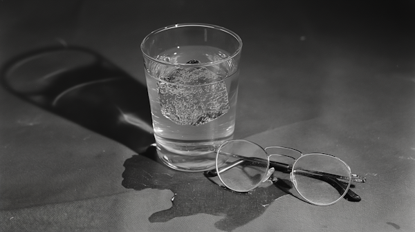 Still Life with Glasses and Ice Cube