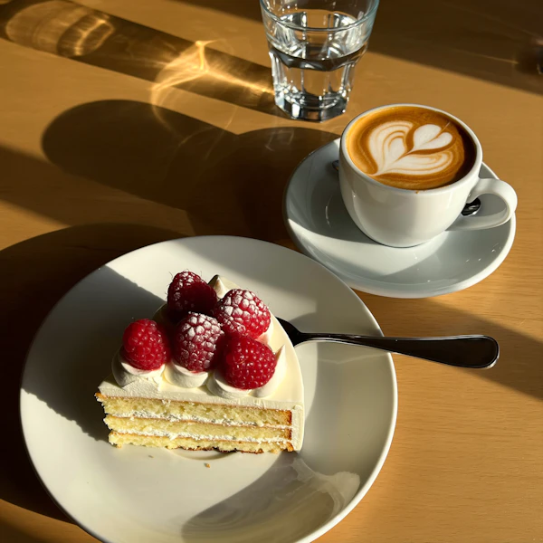 Layered Cake and Coffee