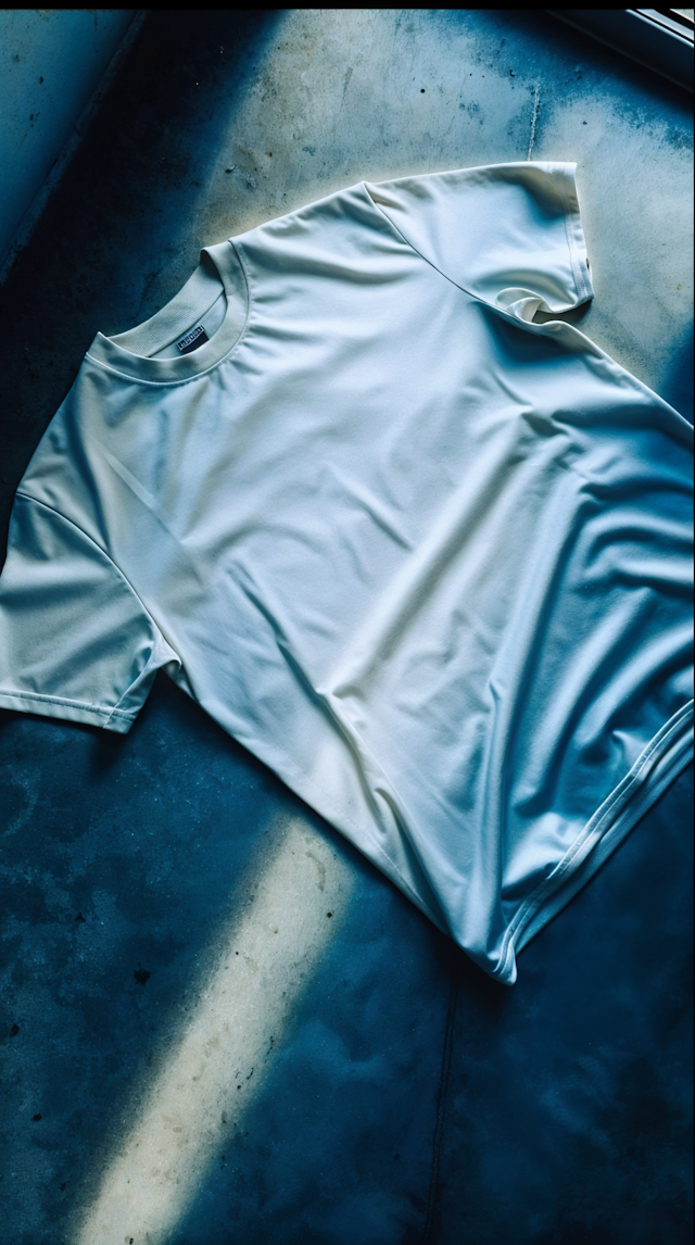 White T-shirt on Textured Surface