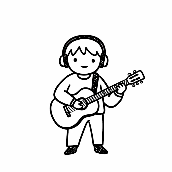 Cartoon Guitar Player