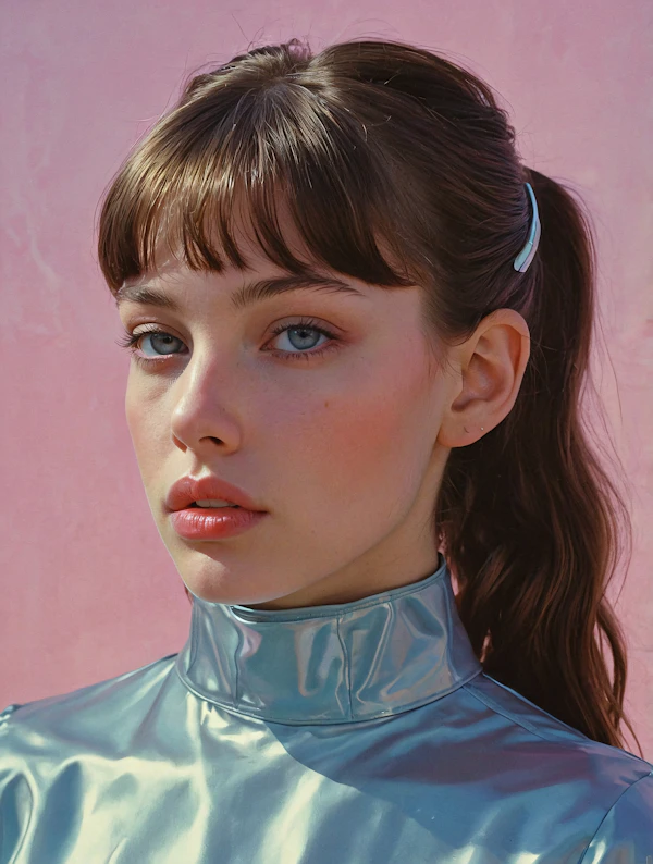 Futuristic Portrait of a Young Woman