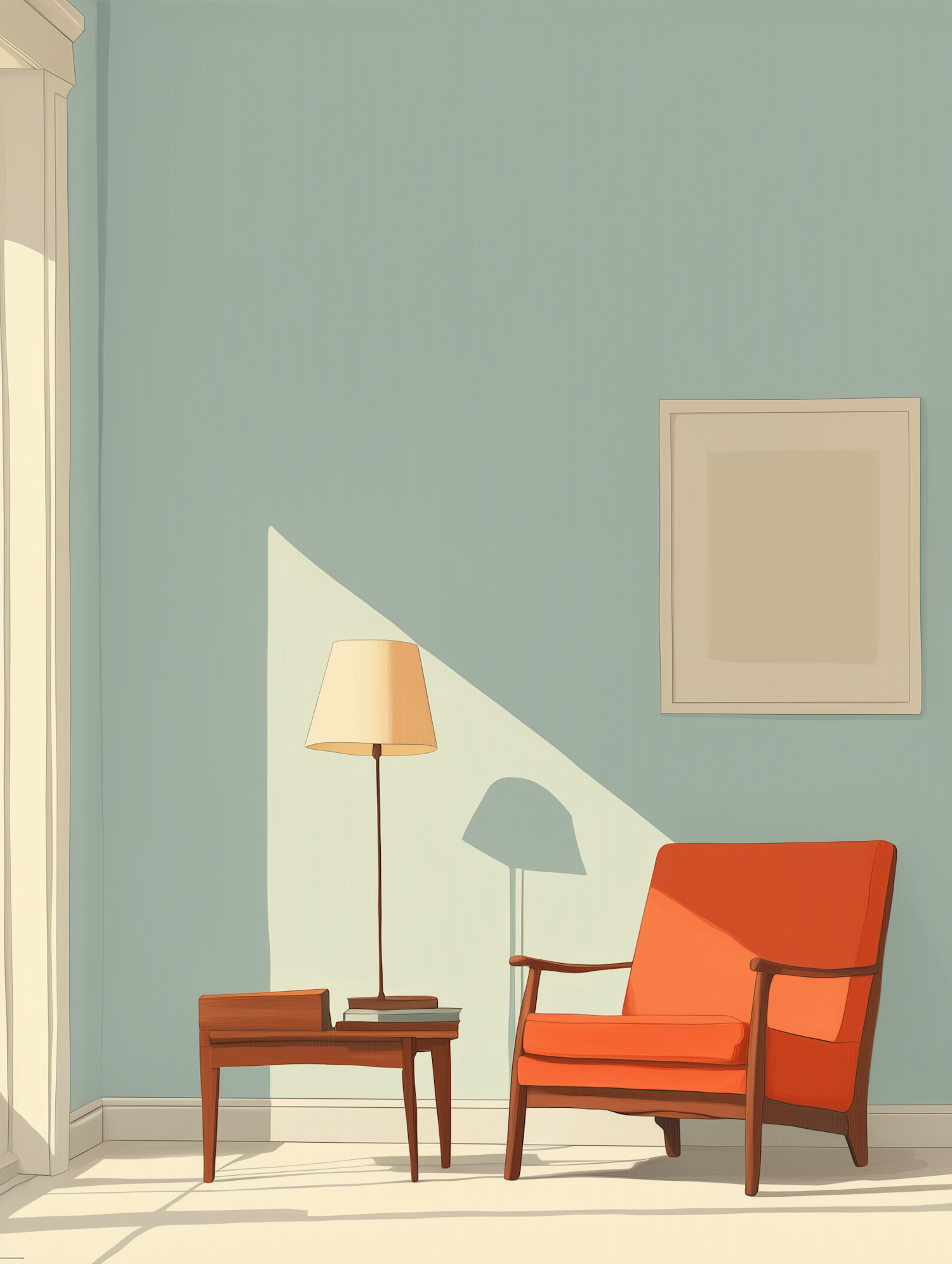 Elegant Digital Living Room Illustration