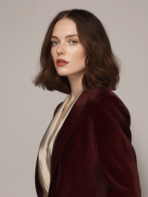 Woman in Velvet Blazer