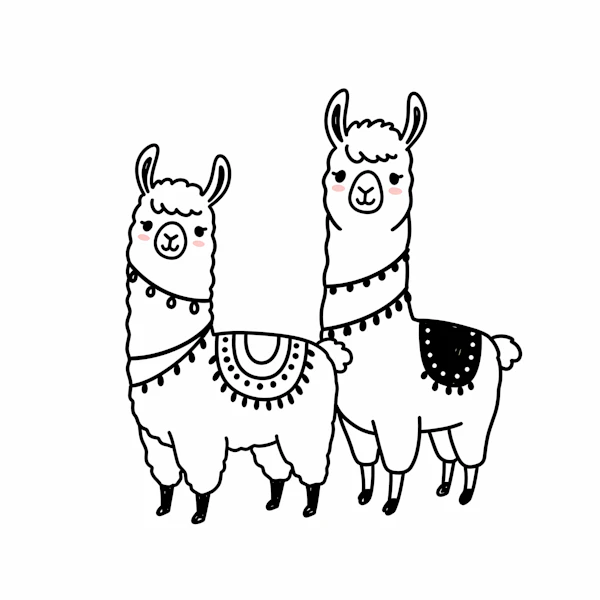 Cartoon Llamas Art