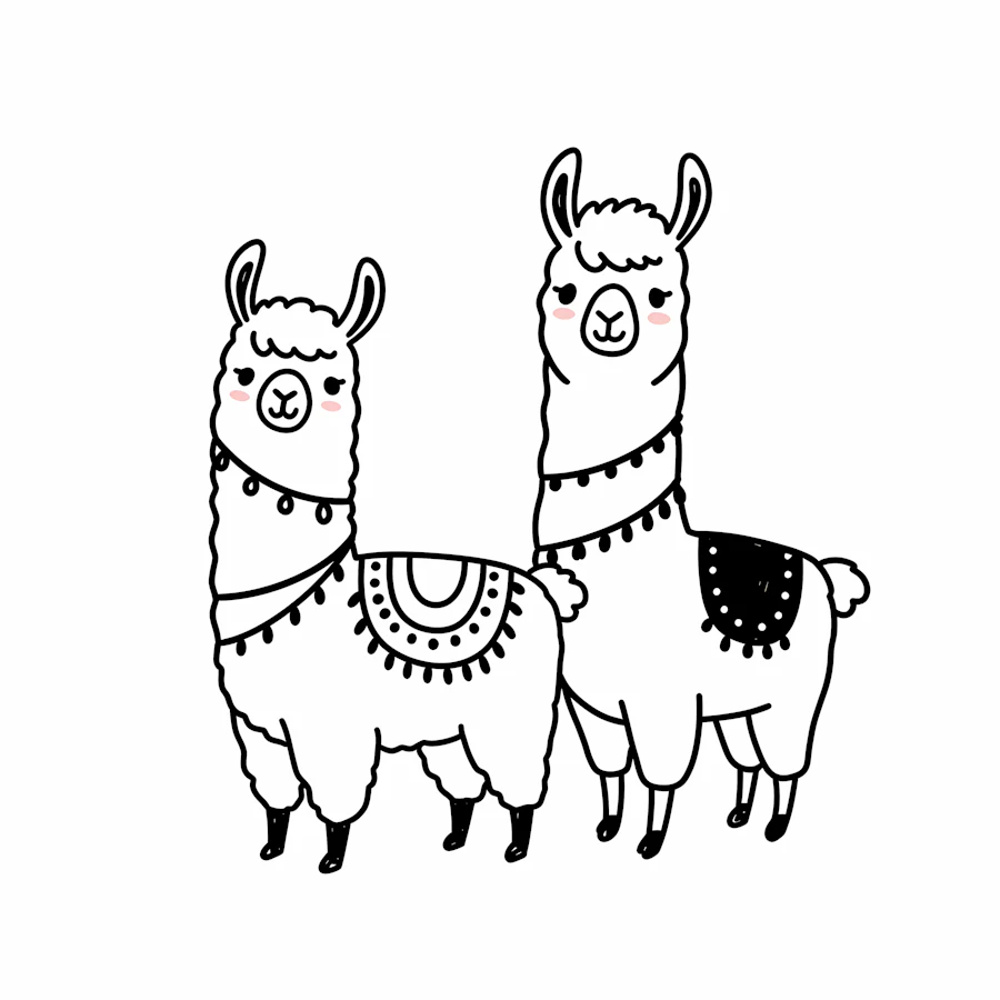 Cartoon Llamas Art