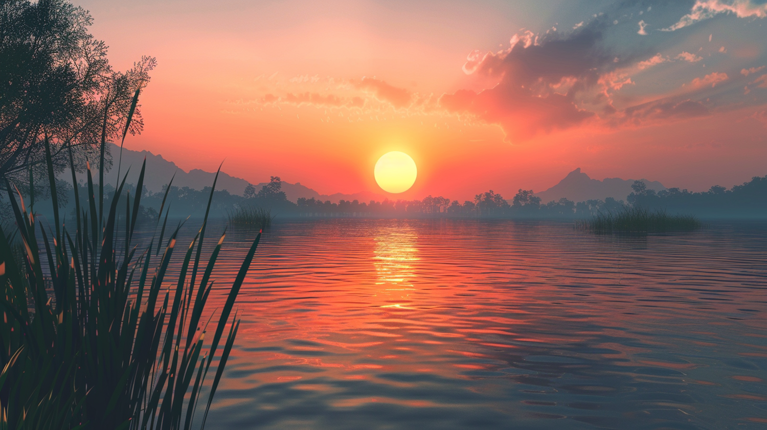 Serene Lake Sunset