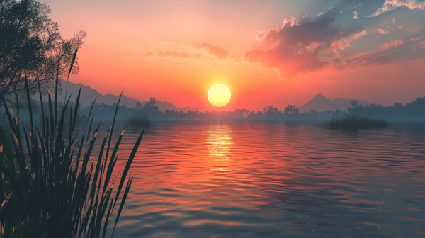 Serene Lake Sunset