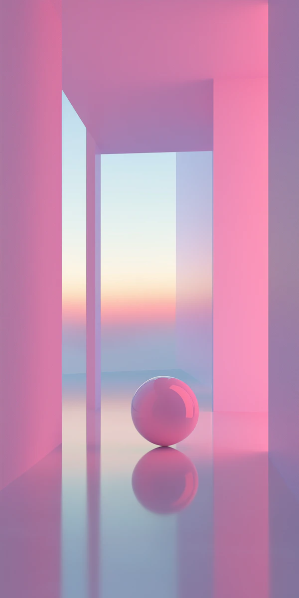 Glossy Pink Sphere Scene