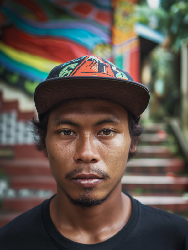 Portrait of a Young Man with Colorful Cap