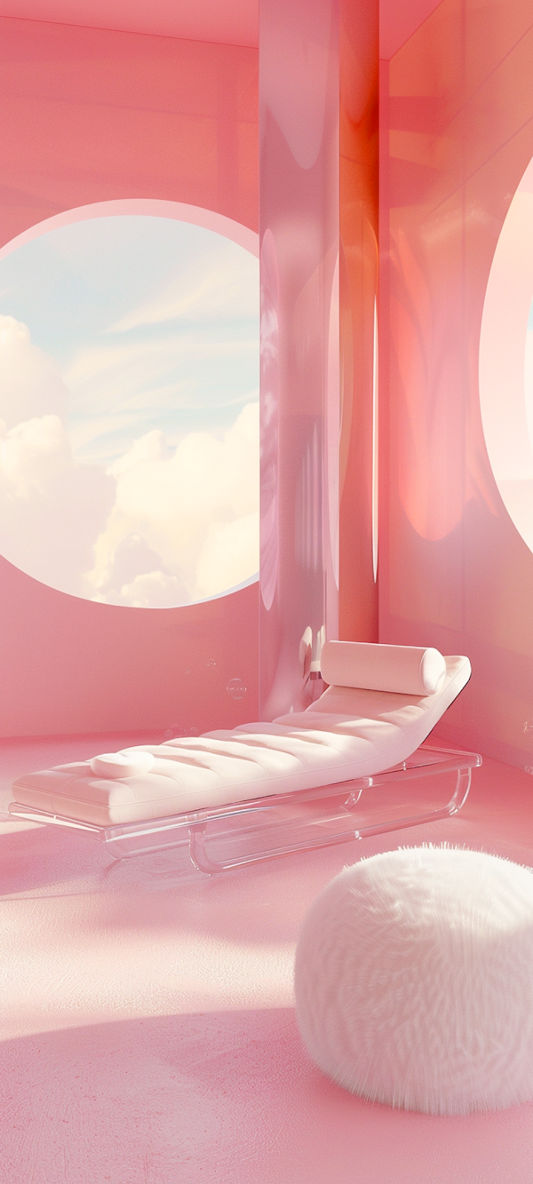 Surreal Pink-Hued Modern Interior