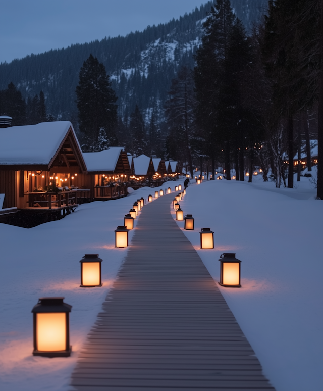 Serene Winter Pathway