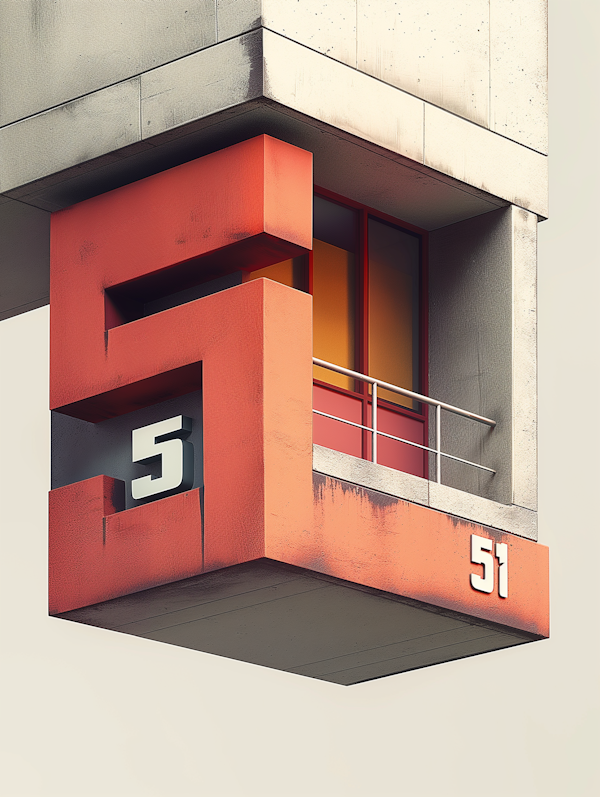 Bold Orange Architectural Detail