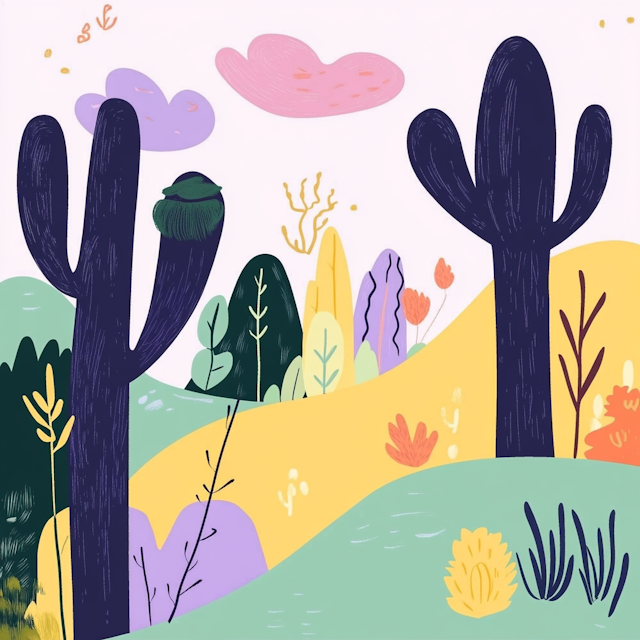 Whimsical Desert Landscape