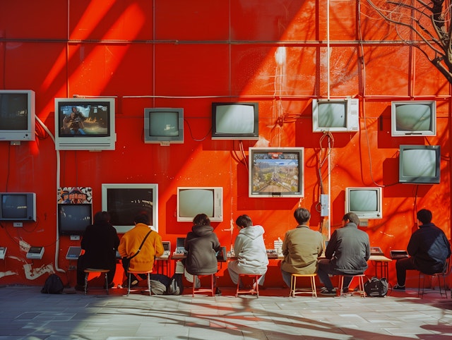 Communal Media Viewing in Vibrant Setting