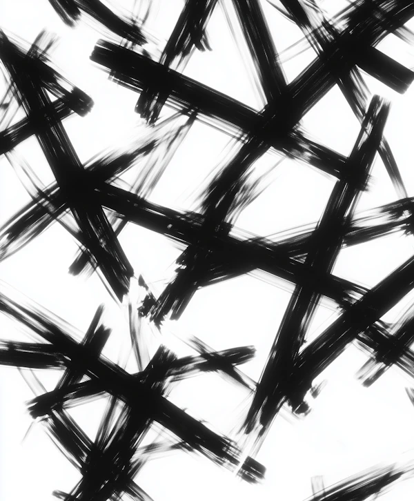 Dynamic Black and White Brushstrokes