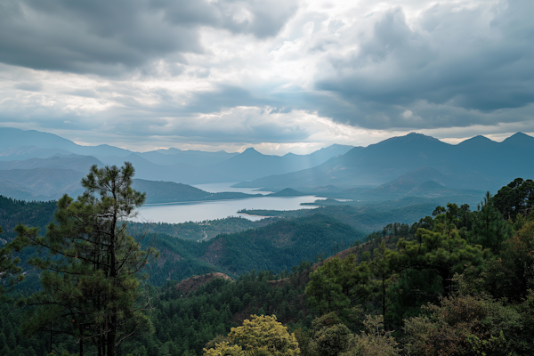 Serene Mountain and Lake Landscape