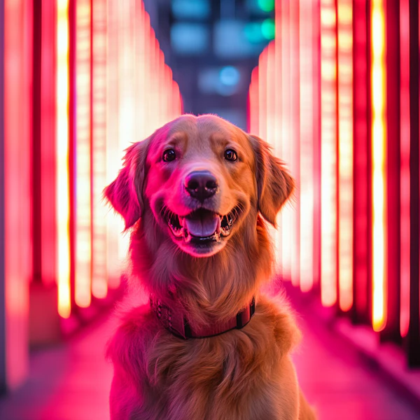 Golden Retriever Neon Glow