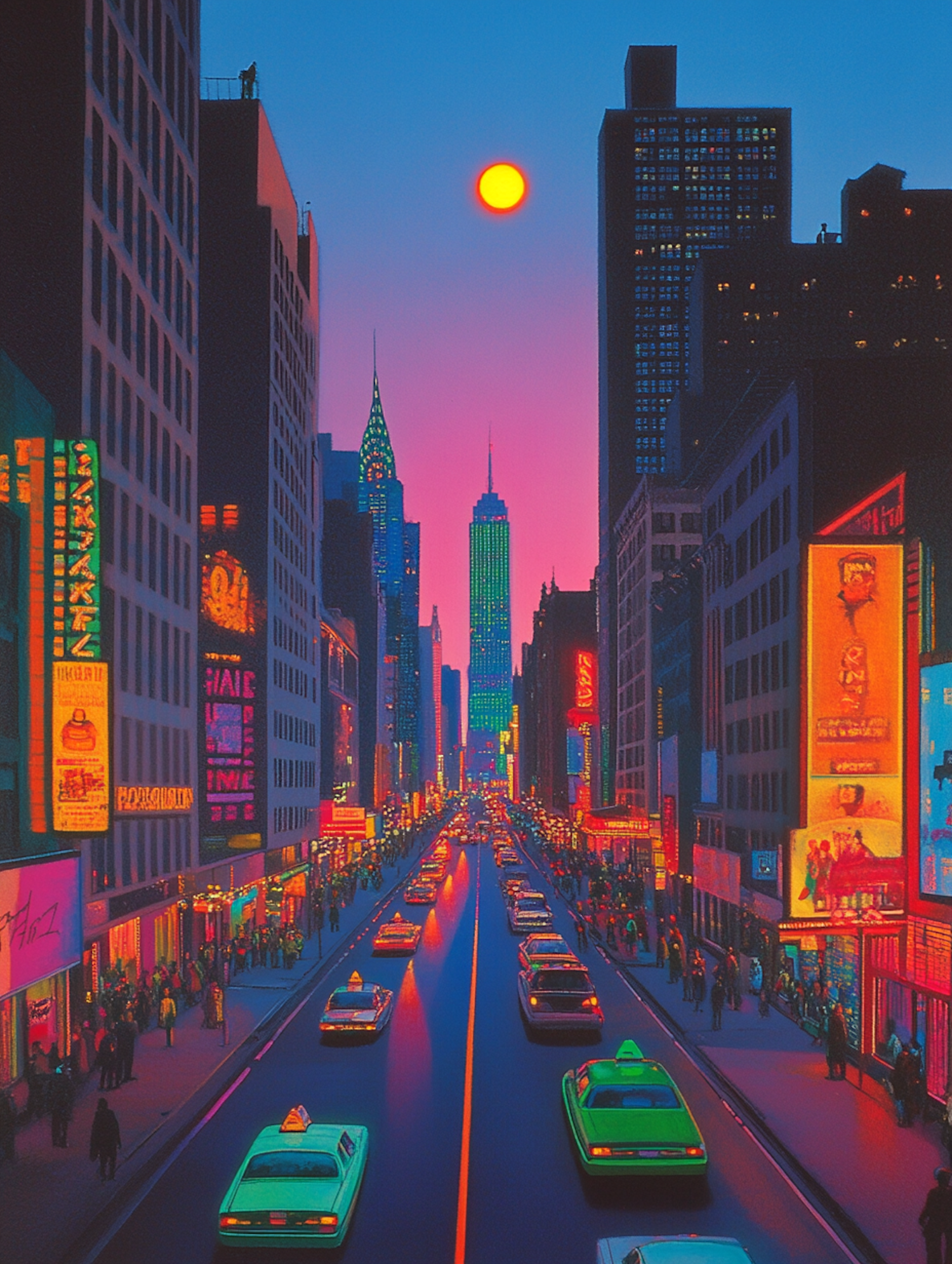 Vibrant Cityscape at Dusk