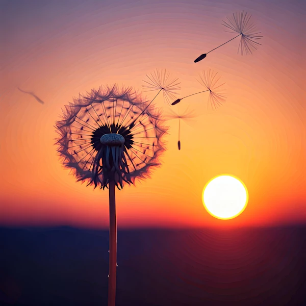Dandelion at Sunset