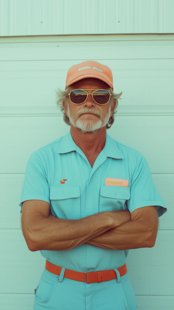 Confident Man in Retro Uniform