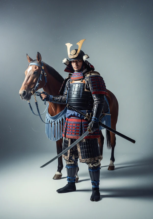 Samurai and Horse Portrait
