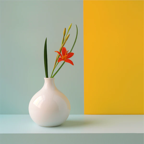 Minimalist Vase and Lily