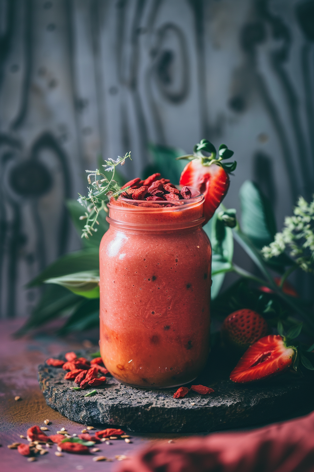 Rustic Styled Smoothie Scene