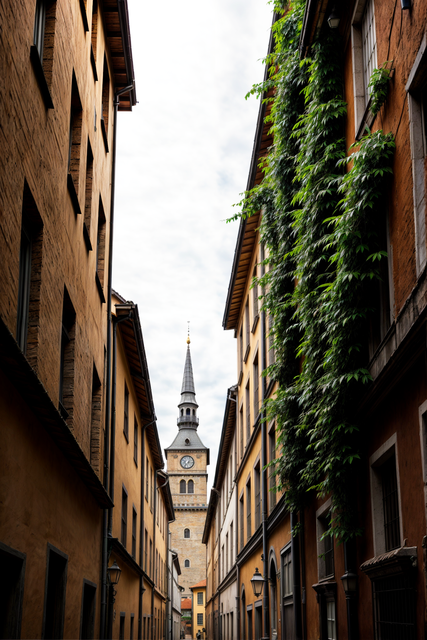 Alleyway with Clock Tower