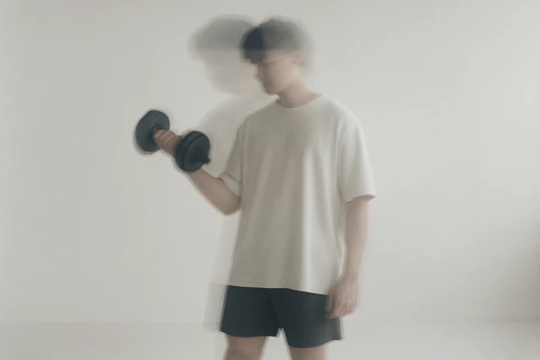 Blurred Weightlifting Action
