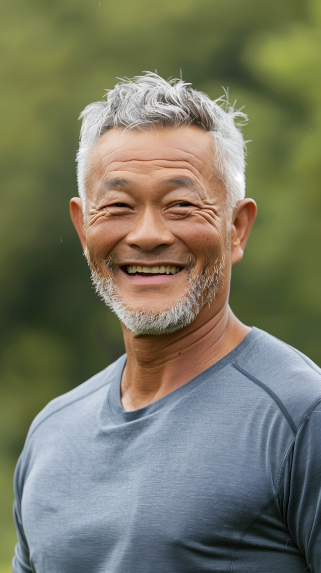 Smiling Middle-Aged Man Outdoors